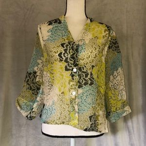 size S petite multicolored Lark Lane blouse
